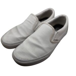 Vans Slip On Perforated Leather Sneakers White Women's Size 8